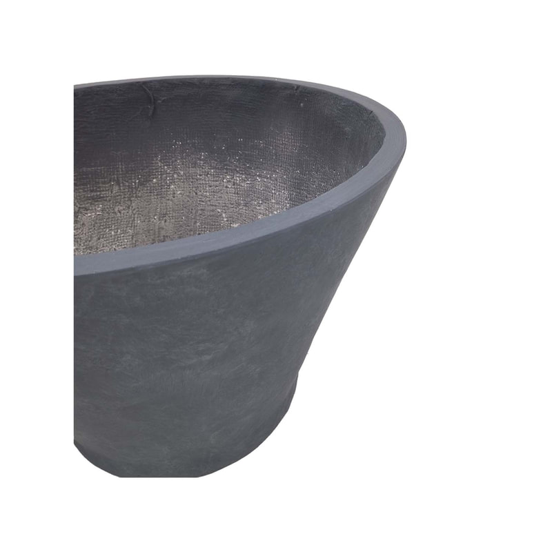 P-PT153-LG 60cm Versailles wide rim v-shaped plant pot in light grey