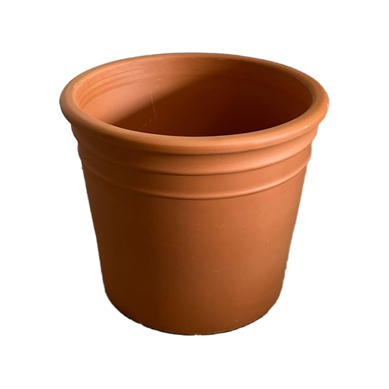 P-PT161-TC 40cm Tuscan wide rim v-shaped plant pot in terracotta
