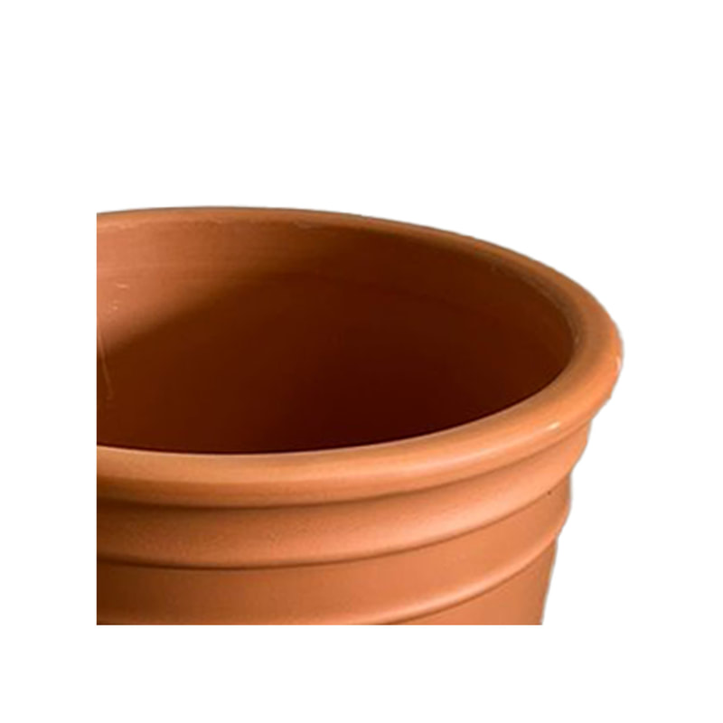 P-PT161-TC 40cm Tuscan wide rim v-shaped plant pot in terracotta