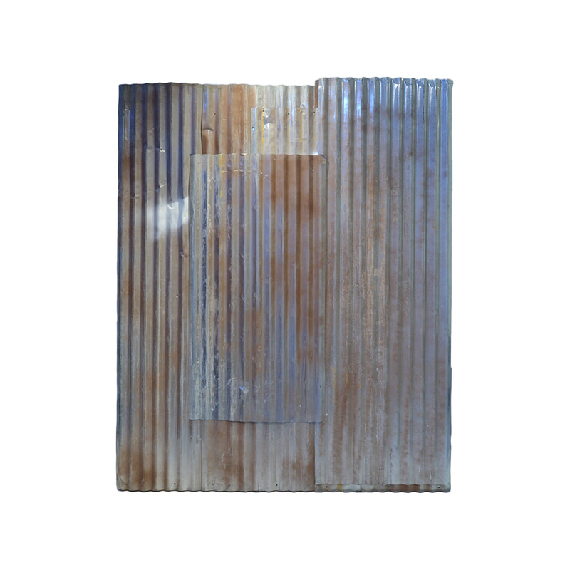 P-PY101-DS Type 1 rusted and distressed themed wall panel in corrugated iron