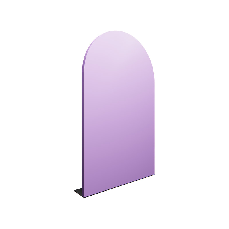 P-PZ101-LL 200cm high Type 1 lilac wall panel with full curve and steel frame
