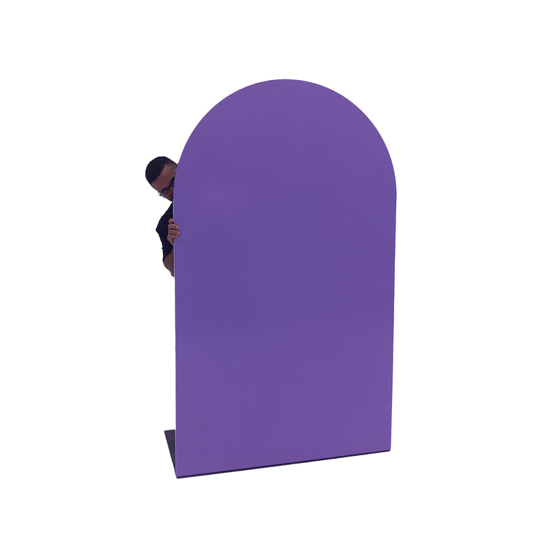 P-PZ101-SP 200cm high Type 1 soft purple wall panel with full curve with steel frame