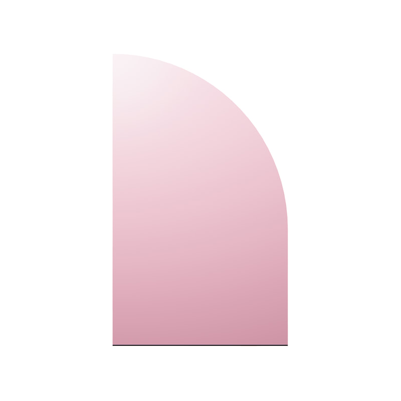 P-PZ102- LP 200cm high Type 2 light pink wall panel with half curve