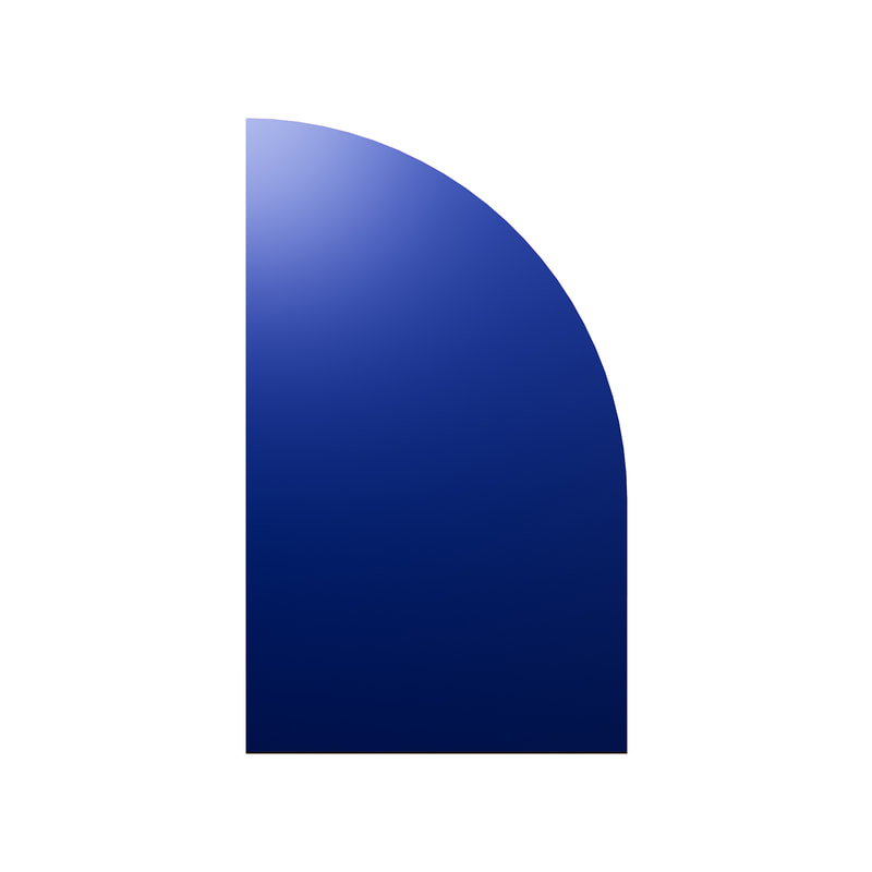 P-PZ102-RB 200cm high Type 2 royal blue wall panel with half curve, matt finish