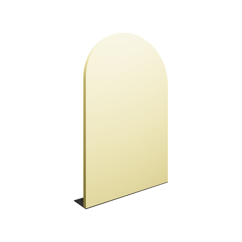 P-PZ103-YL 180cm high Type 3 pastel yellow wall panel with full curve