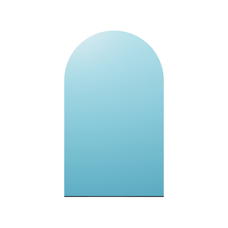 P-PZ104-LB 150cm high Type 4 light blue wall panel with full curve