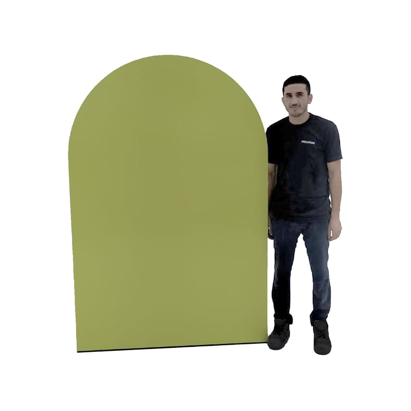 P-PZ105-GL 240cm high Type 5 green wall panel with full curve