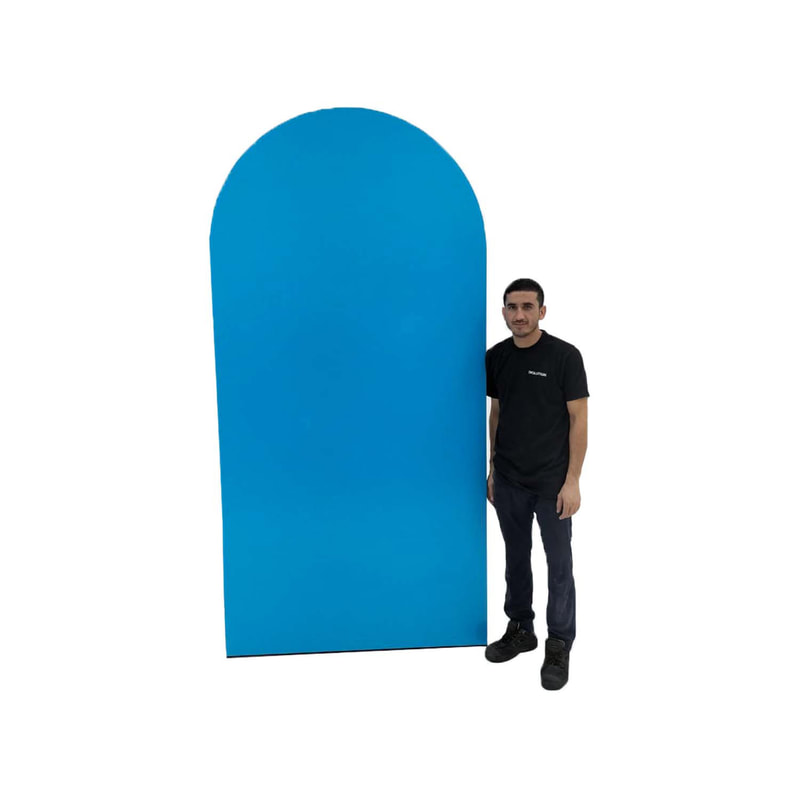 P-PZ105-RB 240cm high Type 5 royal blue wall panel with full curve