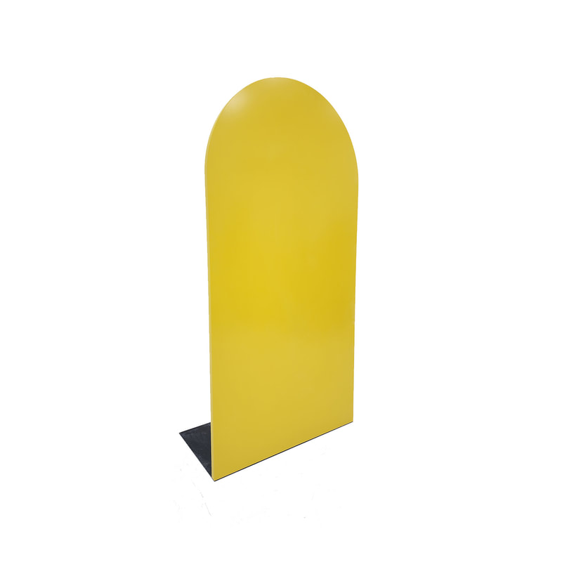 P-PZ105-YL 240cm high Type 5 yellow wall panel with full curve