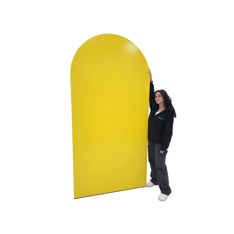 P-PZ105-YL 240cm high Type 5 yellow wall panel with full curve