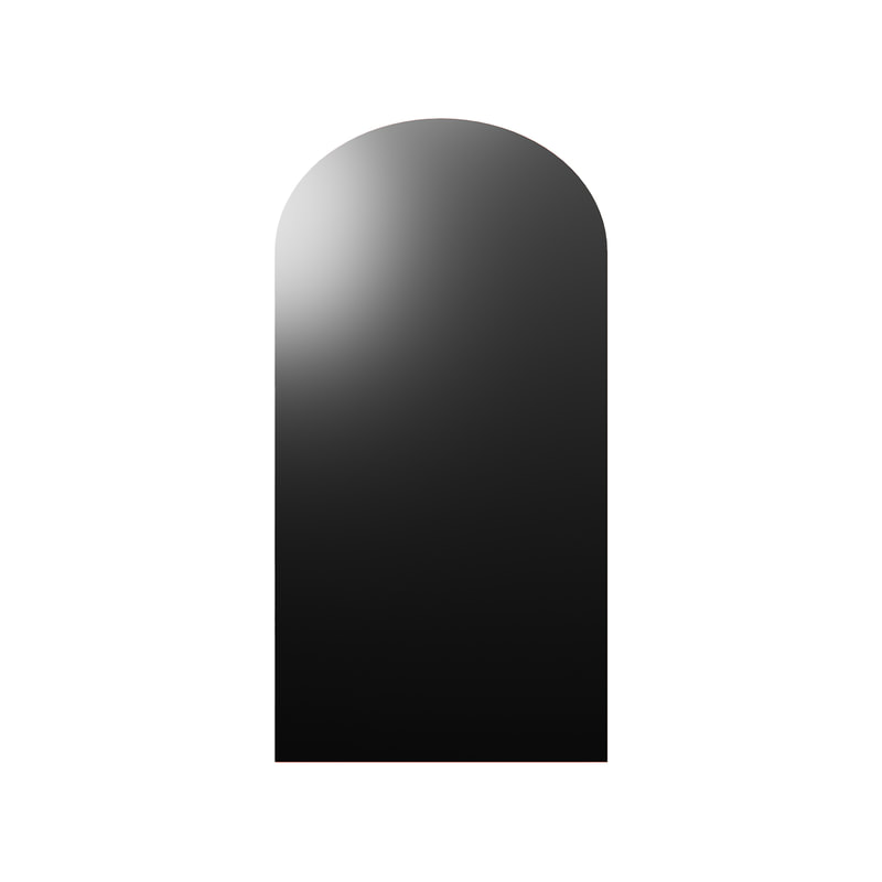P-PZ106-BL 300cm high Type 6 black wall panel with full curve