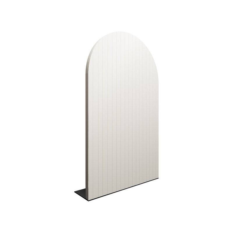 P-PZ108-BE 150cm high Type 11 beige wall panel with full curve with grooves