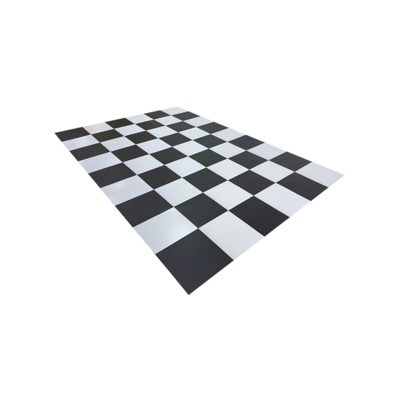 P-RU803-BW Type 3 black & white checker flooring