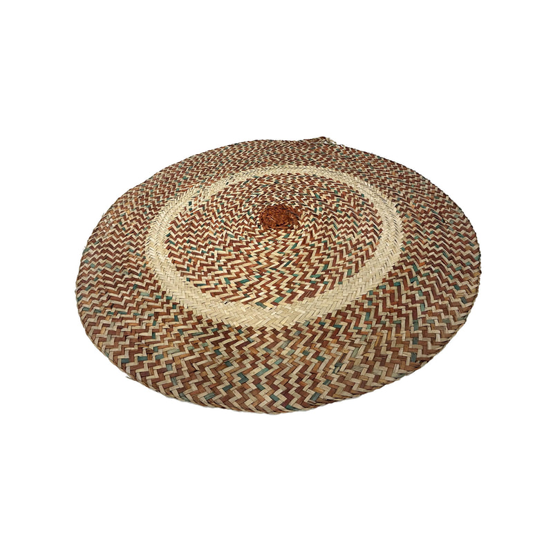 P-RU803-JT 100cm Hamza round woven jute rug