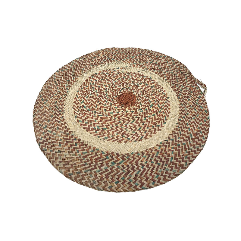 P-RU803-JT 100cm Hamza round woven jute rug