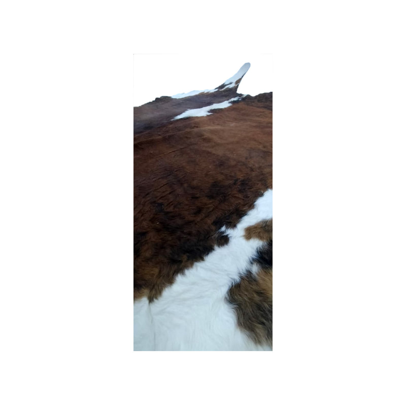 P-RU804-NT 200cm natural cow hide rug