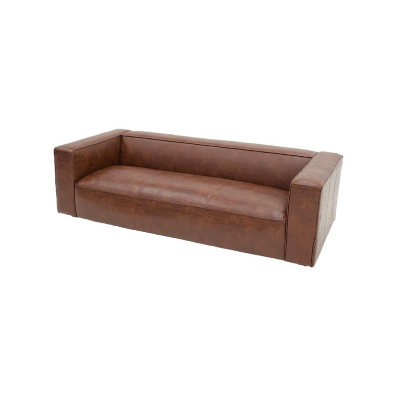 P-SF801-BR Buffalo three seater sofa in brown leatherette