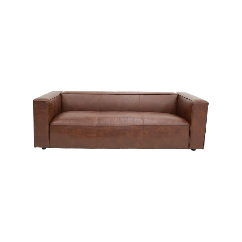 P-SF801-BR Buffalo three seater sofa in brown leatherette