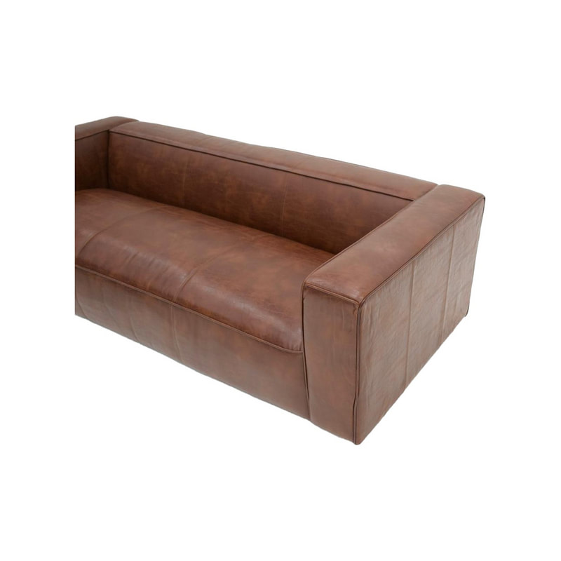 P-SF801-BR Buffalo three seater sofa in brown leatherette