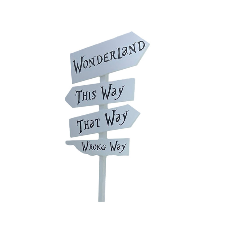 P-SG804-BW Type 2 130cm Alice-themed multi-directional signage