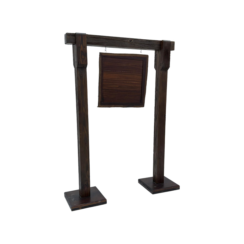 P-SG807-DW 210cm wooden themed signage posts with removable sign