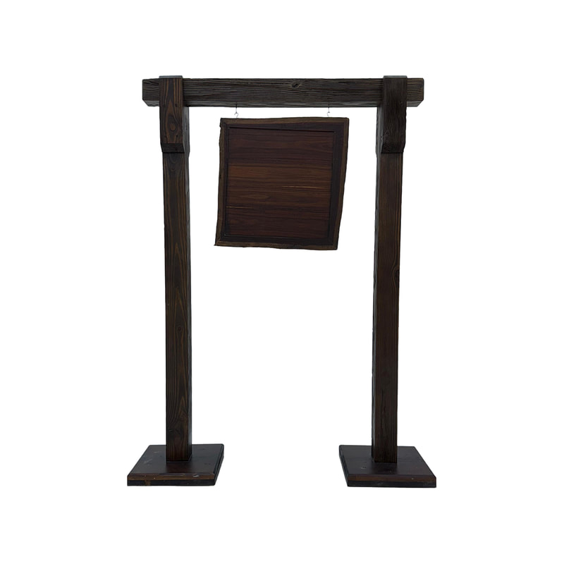 P-SG807-DW 210cm wooden themed signage posts with removable sign