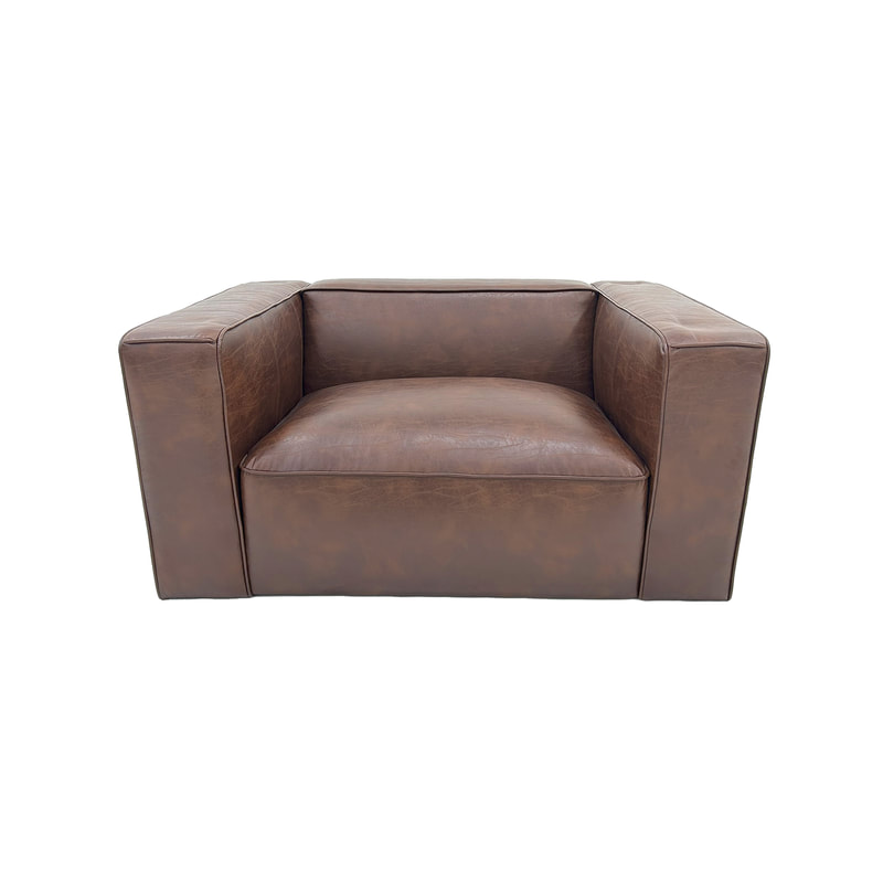 P-SN801-BR Buffalo single seater sofa in brown leatherette