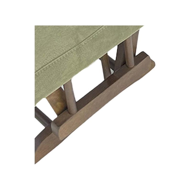 P-ST801-SG Billy rocking stool with cushion in sage green fabric and dark wooden frame