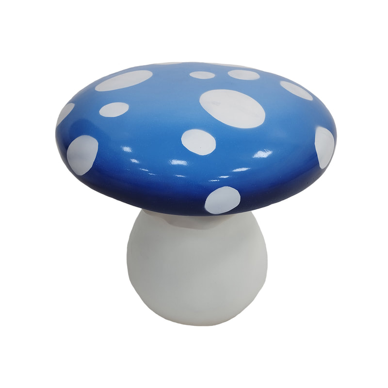 P-ST803-DB Toadstool seat painted in dark blue shades