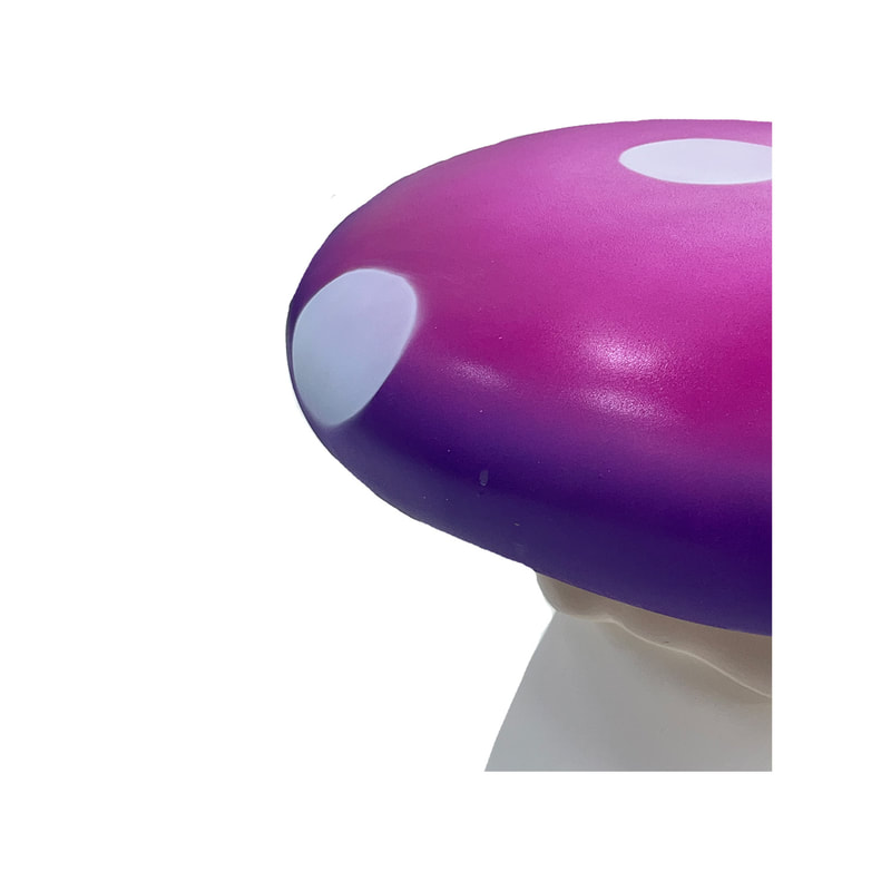 P-ST803-PR Toadstool seat painted in purple shades