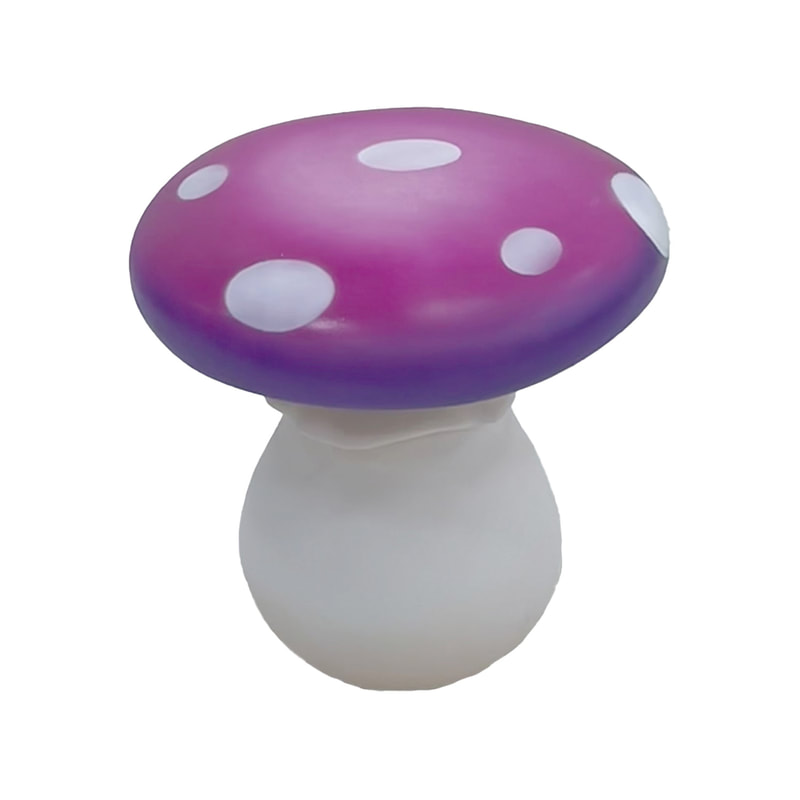 P-ST803-PR Toadstool seat painted in purple shades