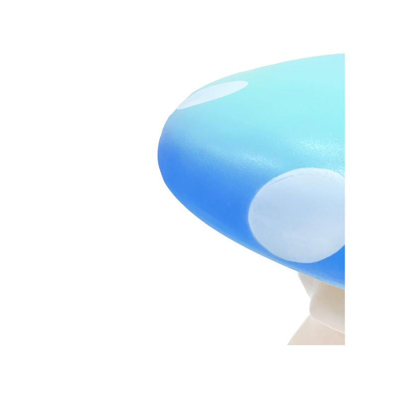P-ST803-TQ Toadstool seat painted in turquoise shades