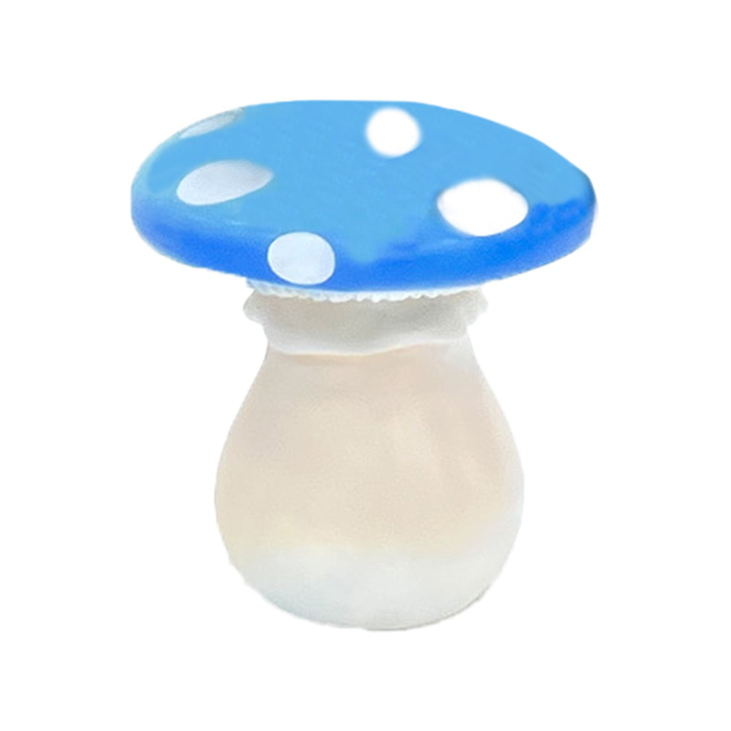 P-ST803-TQ Toadstool seat painted in turquoise shades
