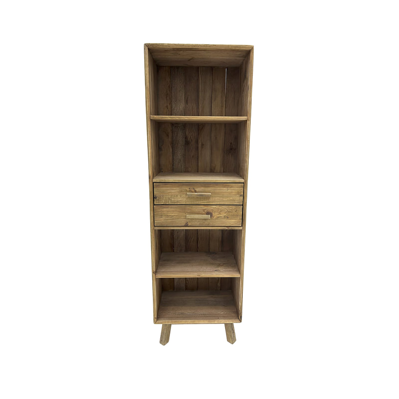 P-SU802-NW Montana natural wood bookcase with drawer
