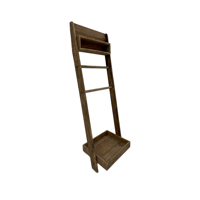 P-SU804-NW Montana natural wood ladder shelf