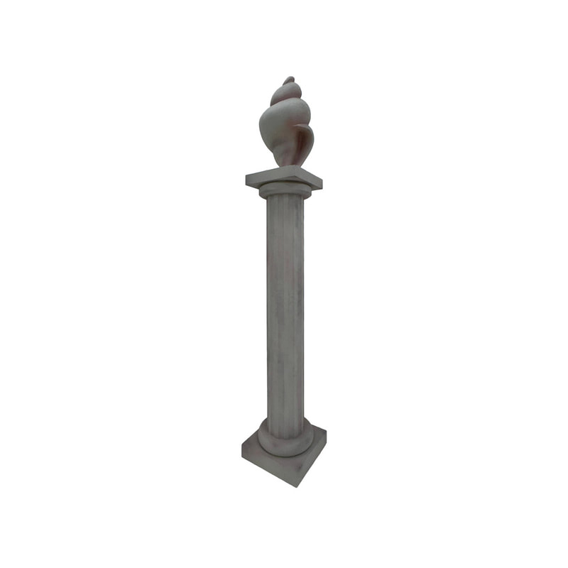 P-TC803-PW 240cm Roman column with shell