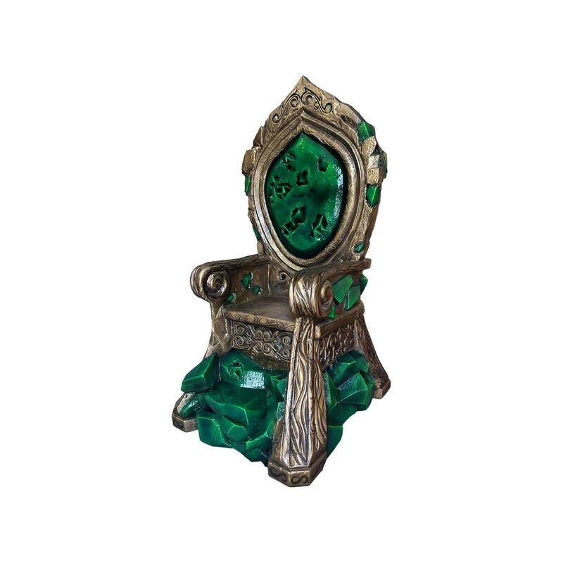 P-TH105-GG T 210cm baroque style gold throne with green emerald stone detail 