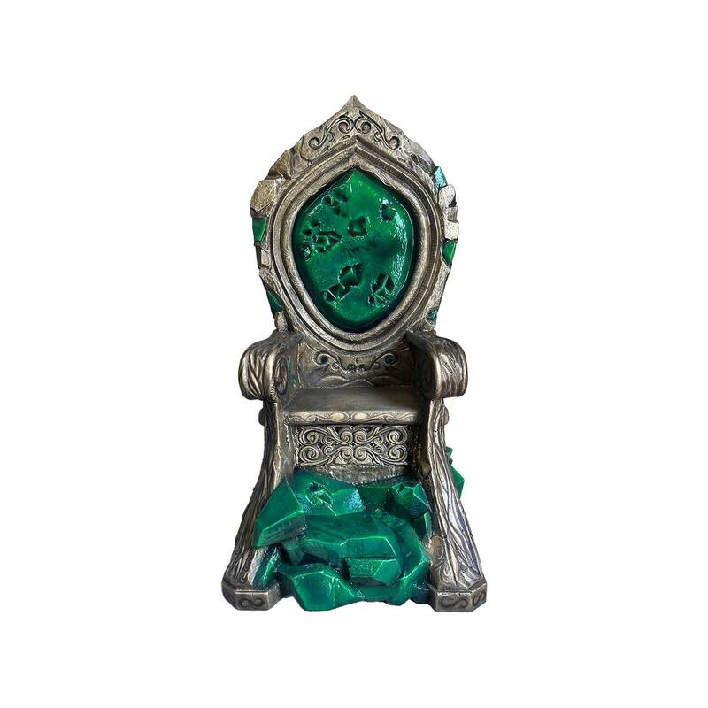 P-TH105-GG T 210cm baroque style gold throne with green emerald stone detail 