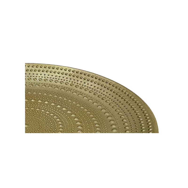 P-TY102-GD 40cm Amira tray in gold with concentric elevated dots