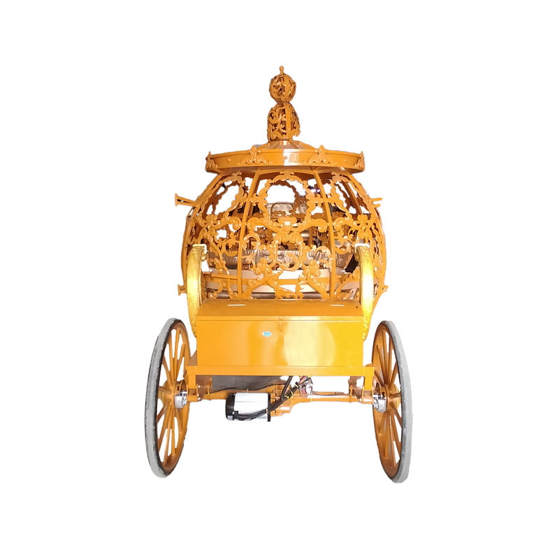 P-VE151-GD Princess carriage in gold details with white interior