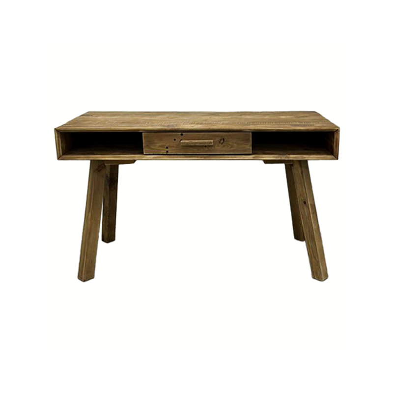 P-WR802-NW Montana natural wood desk with draw and shelf