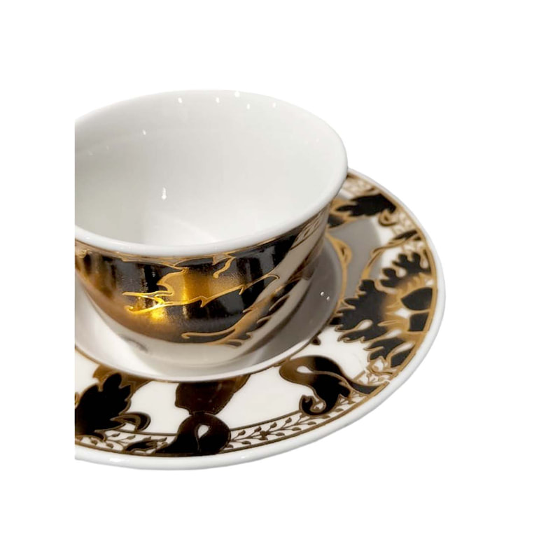 P-XY101-MC 11cm Type 1 decorative Arabic tea cup and saucer set with multi-colour design