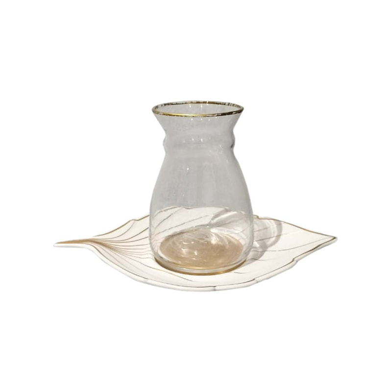 P-XY104-MC 11cm Type 2 decorative Arabic tea cup and saucer set with multi-colour design