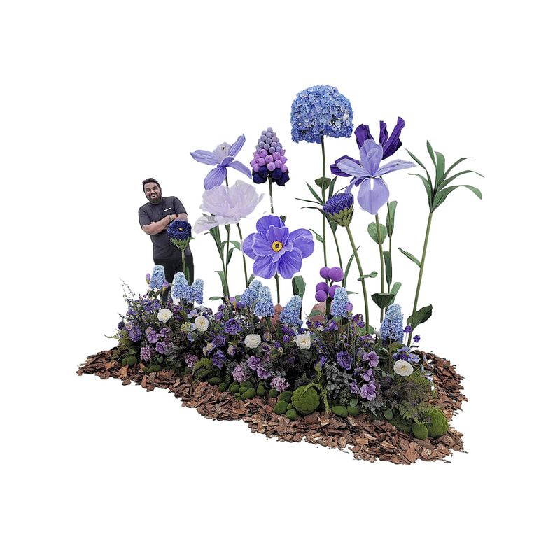 P-FK860-PR Giant Flower large set in purple