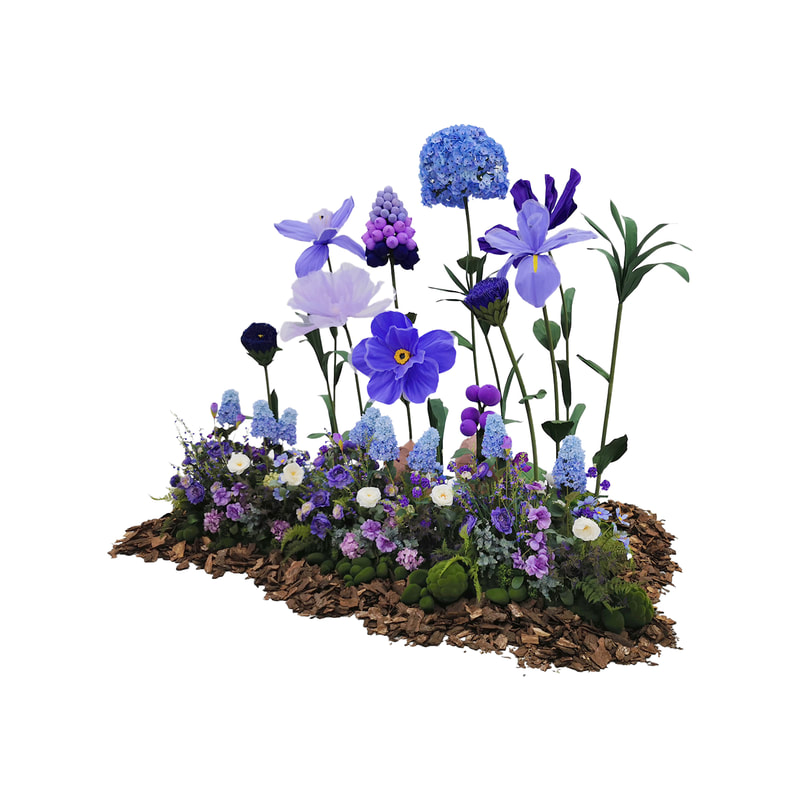 P-FK860-PR Giant Flower large set in purple