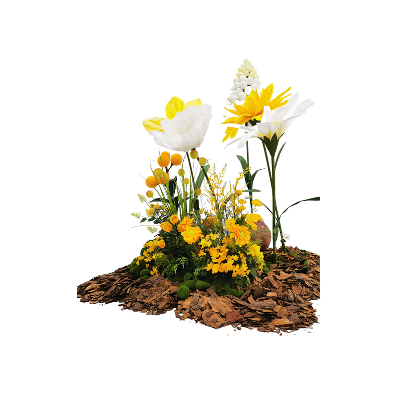 P-FK850-YW Giant Flower large set in yellow and white