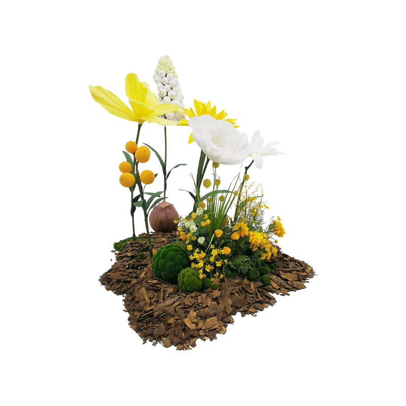 P-FK850-YW Giant Flower large set in yellow and white
