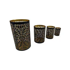 Fatima Mashrabiya Pattern Vase Set of 4 ​P-LC134-BA