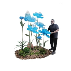 Giant Flowers - Blue + White ​P-FK831-UW