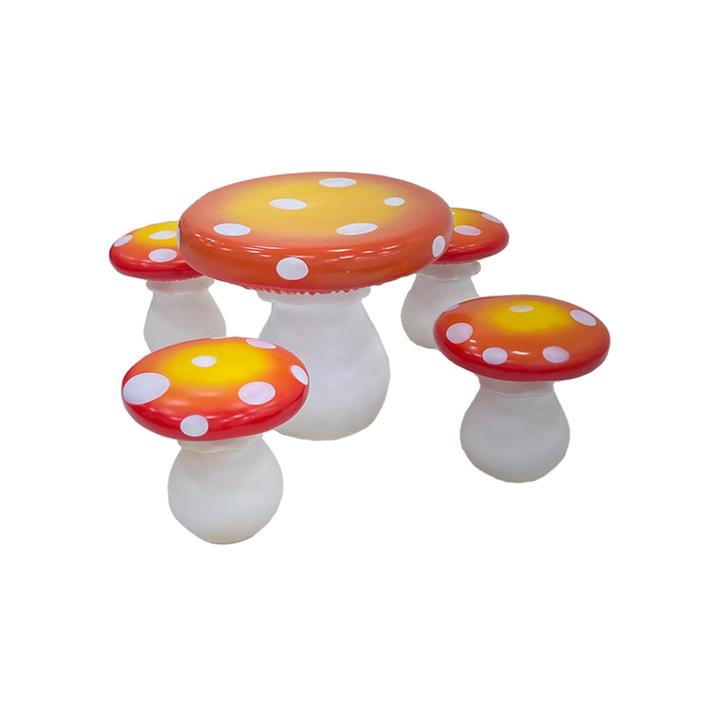 P-PK803-OR Set of Toadstool seating in orange